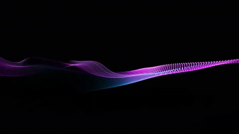 Futuristic animation with particle wave object in motion, 4096x2304 loop 4K Stock Footage 139959034