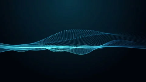 Futuristic animation with stripe wave object in slow motion, loop 4K Stock Footage 341975628