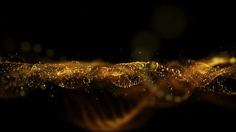 Futuristic animation with wave object and glitter particles, 4096x2304 loop 4K Vídeo Stock 120159260