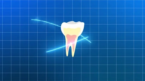 Futuristic app interface for medical and scientific purpose - tooth scanner Stock Footage 301605213