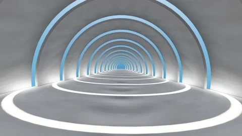 Futuristic arched interior background 3d Animation Stock Footage 162737909
