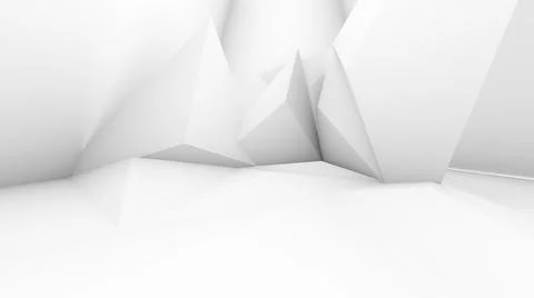 Futuristic architectural background, white angular walls Stock Illustration
