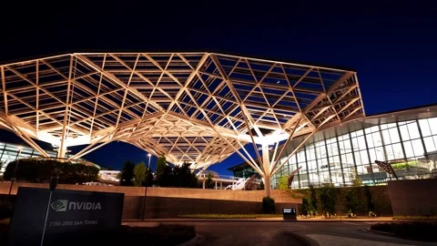 Futuristic Architecture on the Nvidia Campus in Silicon Valley, California Stock Footage 310932123