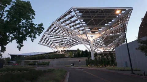 Futuristic Architecture on the Nvidia Campus in Silicon Valley, California Stock Footage 311035584