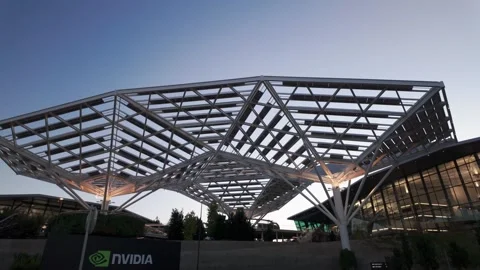 Futuristic Architecture on the Nvidia Campus in Silicon Valley, California Stock Footage 311035595