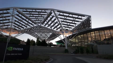Futuristic Architecture on the Nvidia Campus in Silicon Valley, California Stock Footage 311035629