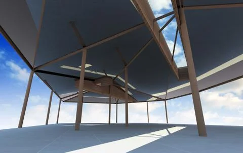 Futuristic architecture with organic structure Stock Illustration