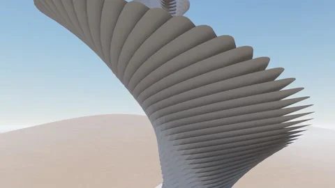 Futuristic architecture rotating spiral structure 3d animation Stock Footage 217359179