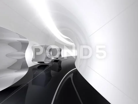 Futuristic architecture space round corridor like sci-fi indoor Stock Illustration