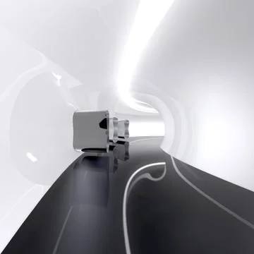 Futuristic architecture space round corridor like sci-fi indoor Stock Illustration