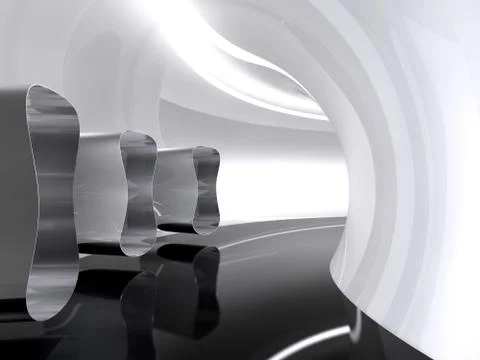 Futuristic architecture space round corridor like sci-fi indoor Stock Illustration