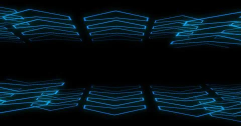 Futuristic arrow grid 3d moving seamless motion loop bg. Cyberspace achieve.. Stock Photos