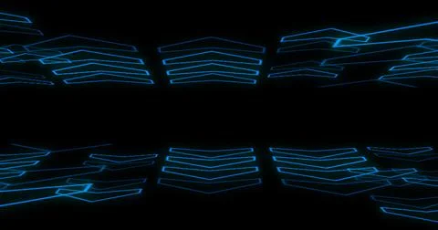 Futuristic arrow grid 3d moving seamless motion loop bg. Cyberspace achieve.. Stock Photos