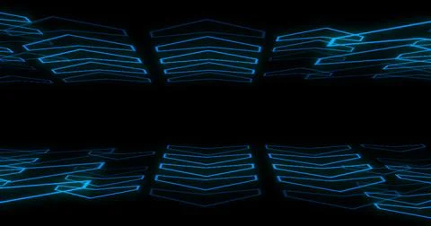 Futuristic arrow grid 3d moving seamless motion loop bg. Cyberspace achieve.. Stock Photos