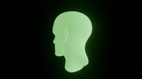 Futuristic Artificial 3D Head Animation Stock Footage 314972967