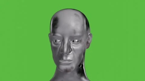 Futuristic Artificial 3D Head Animation Stock Footage 314972968