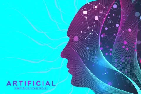 Futuristic Artificial Intelligence and Machine Learning Concept.. Human Big Data Stock Illustration