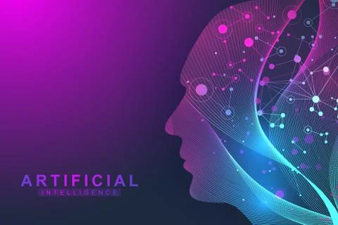 Futuristic Artificial Intelligence and Machine Learning Concept.. Human Big Data Stock Illustration