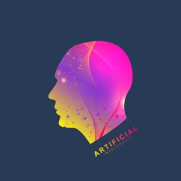 Futuristic Artificial Intelligence and Machine Learning Concept.. Human Big Data Stock Illustration