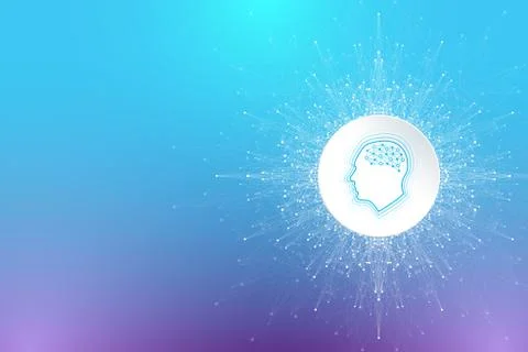 Futuristic Artificial Intelligence and Machine Learning Concept. Human Big Data Illustrazione stock