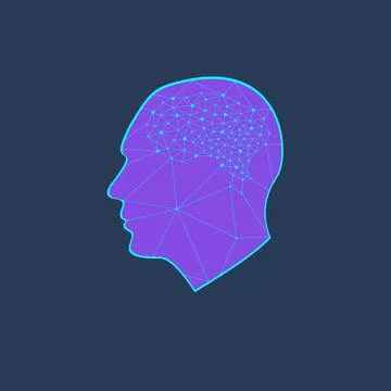 Futuristic Artificial Intelligence and Machine Learning Concept. Human Big Data Stock Illustration