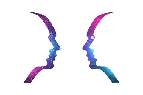 Futuristic Artificial Intelligence and Machine Learning Concept. Human Big Data Illustrazione stock