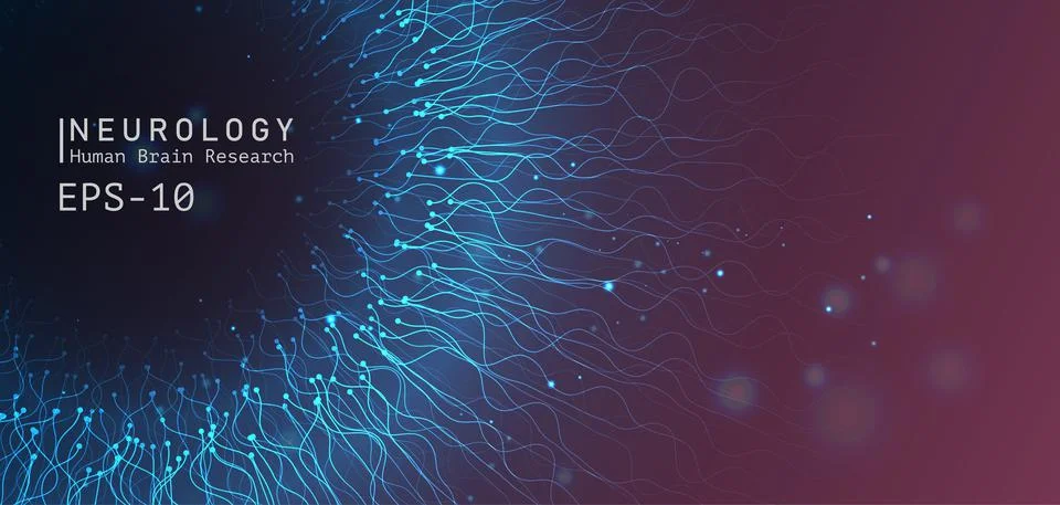 Futuristic artificial intelligence background. AI technology. Big data. Neurons 스톡 일러스트