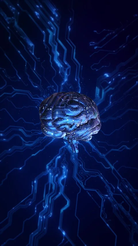 Futuristic artificial intelligence brain Circuit glowing circuit connections mac 스톡 동영상 341903894