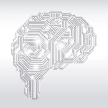 Futuristic artificial intelligence brain design Stock Illustration