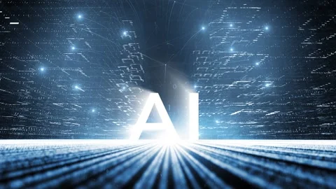 Futuristic artificial intelligence city road cyberspace network animation ba Stock Footage 346390742
