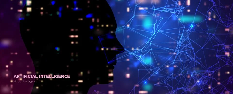 Futuristic Artificial intelligence concept. Cyber mind vector Stock Illustration