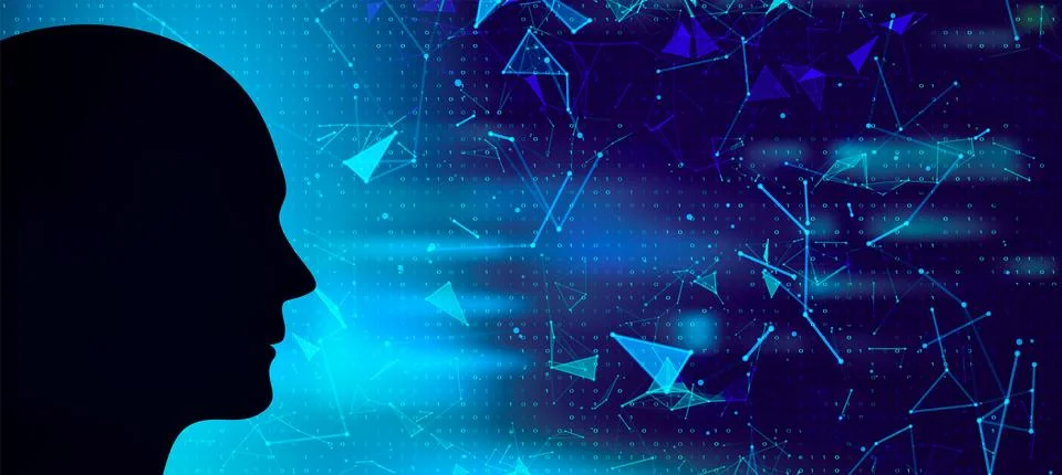 Futuristic Artificial intelligence concept. Cyber mind vector Illustrazione stock