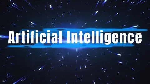 Futuristic artificial intelligence concept with glowing blue lines Stock-Footage 337443737