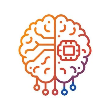 Futuristic artificial intelligence digital brain concept with glowing neura.. Stockillustratie