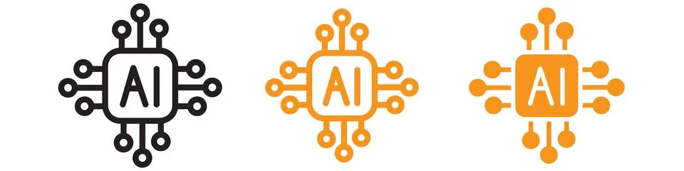 Futuristic Artificial Intelligence Icon for Innovative Technology and AI-Th.. Stock Illustration