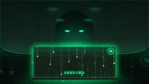 Futuristic Artificial Intelligence Interface with Digital Data Stream and Stock Footage 341832832