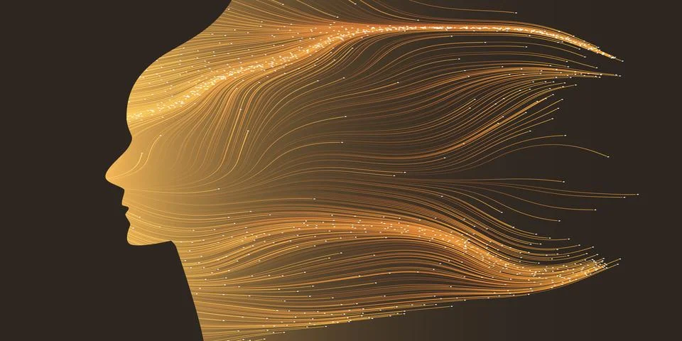 Futuristic Artificial Technology Concept with Flow of Glowing Neural Connec.. Stock Illustration