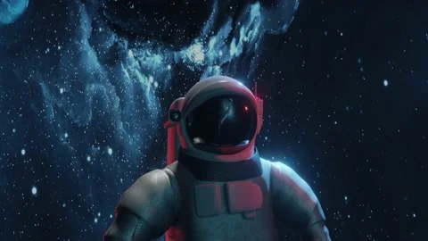 Futuristic astronaut concept. Astronaut in outer space. Stock Footage 161184478