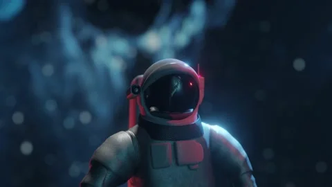 Futuristic astronaut concept. Astronaut in outer space. Video stock 161184480