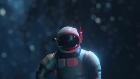 Futuristic astronaut concept. Astronaut in outer space. Stock Footage 161229122