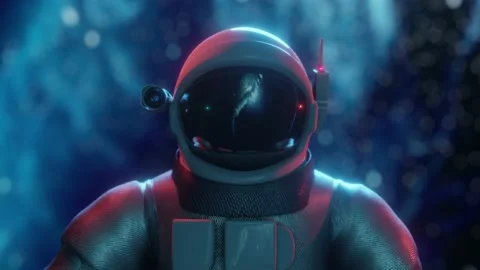 Futuristic astronaut concept. Astronaut in outer space. Stock Footage 161267068