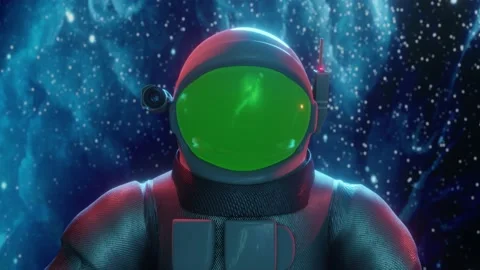 Futuristic astronaut concept. Astronaut in outer space. Stock Footage 161267071