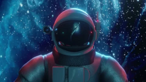Futuristic astronaut concept. Astronaut in outer space. Stock Footage 161267072