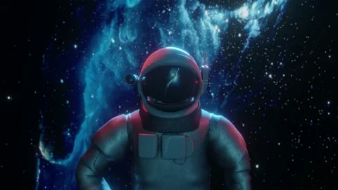 Futuristic astronaut concept. Astronaut in outer space. Stock Footage 161391104