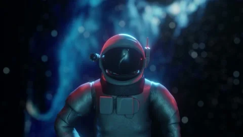 Futuristic astronaut concept. Astronaut in outer space. Stock Footage 161391123