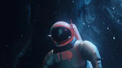 Futuristic astronaut concept. Astronaut in outer space. Stock Photos