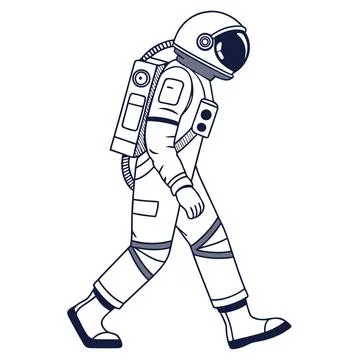Futuristic Astronaut Flat Space Illustration Stock Illustration