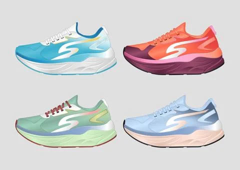 Futuristic Athletic Running Concept Featuring Oversized Cushioning Midsole Иллюстрация