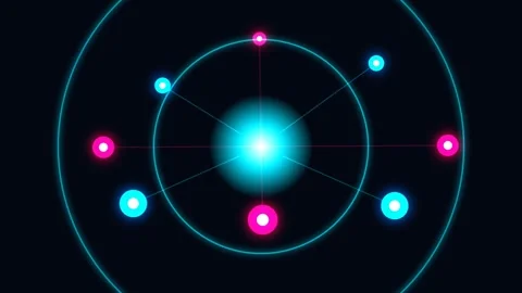 Futuristic Atomic Plasma Orbit Particles Loop 4K Stock Footage 342388372