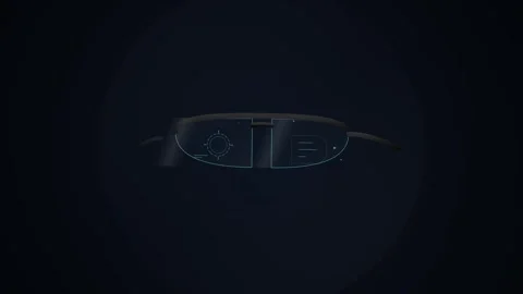 Futuristic Augmented Reality Smart Glasses with Cyan Illuminated Edges and .. Stock Footage 345775386
